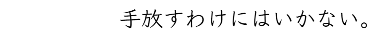 手放すわけにはいかない。